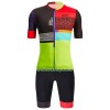 Fietskleding (Fietsshirt + Korte Koersbroek) Santini 2023 Paris-Roubaix Forger Des Heroes - Geel Rood Zwart
